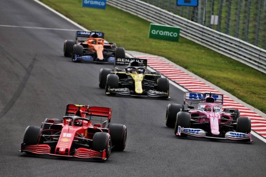 Charles Leclerc (MON) Ferrari SF1000 and Sergio Perez (MEX) Racing Point F1 Team RP19.
19.07.2020. Formula 1 World Championship, Rd 3, Hungarian Grand Prix, Budapest, Hungary, Race Day.
- www.xpbimages.com, EMail: requests@xpbimages.com © Copyright: Batchelor / XPB Images