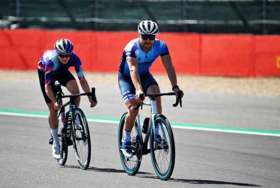 Valtteri Bottas (FIN) Mercedes AMG F1 rides the circuit with his girlfriend Tiffany Cromwell (AUS) Professional Cyclist.
30.07.2020. Formula 1 World Championship, Rd 4, British Grand Prix, Silverstone, England, Preparation Day.
- www.xpbimages.com, EMail: requests@xpbimages.com © Copyright: Batchelor / XPB Images