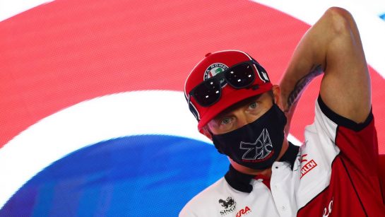 Kimi Raikkonen (FIN) Alfa Romeo Racing in the FIA Press Conference.
30.07.2020. Formula 1 World Championship, Rd 4, British Grand Prix, Silverstone, England, Preparation Day.
- www.xpbimages.com, EMail: requests@xpbimages.com - copy of publication required for printed pictures. Every used picture is fee-liable. © Copyright: FIA Pool Image for Editorial Use Only