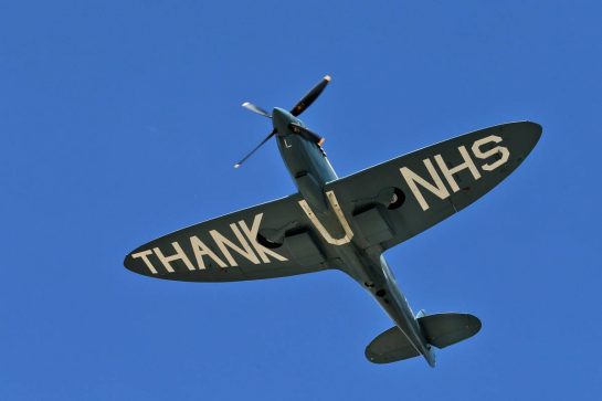 Grid atmosphere - Spitfire flyover.
02.08.2020. Formula 1 World Championship, Rd 4, British Grand Prix, Silverstone, England, Race Day.
- www.xpbimages.com, EMail: requests@xpbimages.com © Copyright: Moy / XPB Images