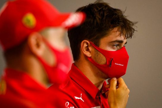 Charles Leclerc (MON) Ferrari in the FIA Press Conference.
06.08.2020. Formula 1 World Championship, Rd 5, 70th Anniversary Grand Prix, Silverstone, England, Preparation Day.
- www.xpbimages.com, EMail: requests@xpbimages.com - copy of publication required for printed pictures. Every used picture is fee-liable. © Copyright: FIA Pool Image for Editorial Use Only
