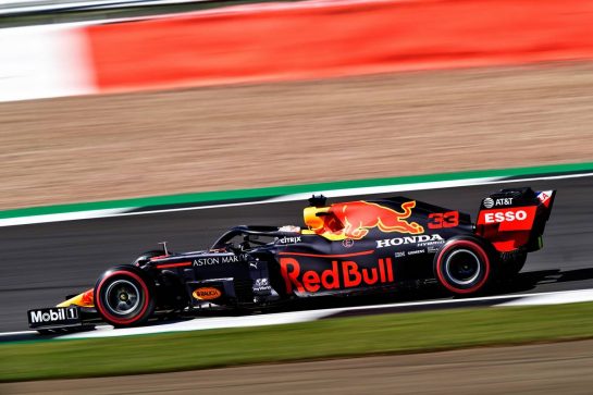 Max Verstappen (NLD) Red Bull Racing RB16.                               
07.08.2020. Formula 1 World Championship, Rd 5, 70th Anniversary Grand Prix, Silverstone, England, Practice Day.
- www.xpbimages.com, EMail: requests@xpbimages.com © Copyright: Dungan / XPB Images