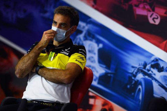 Cyril Abiteboul (FRA) Renault Sport F1 Managing Director in the FIA Press Conference.
07.08.2020. Formula 1 World Championship, Rd 5, 70th Anniversary Grand Prix, Silverstone, England, Practice Day.
- www.xpbimages.com, EMail: requests@xpbimages.com - copy of publication required for printed pictures. Every used picture is fee-liable. © Copyright: FIA Pool Image for Editorial Use Only