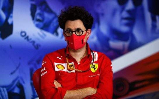 Mattia Binotto (ITA) Ferrari Team Principal in the FIA Press Conference.
07.08.2020. Formula 1 World Championship, Rd 5, 70th Anniversary Grand Prix, Silverstone, England, Practice Day.
- www.xpbimages.com, EMail: requests@xpbimages.com - copy of publication required for printed pictures. Every used picture is fee-liable. © Copyright: FIA Pool Image for Editorial Use Only