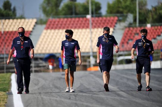 Sergio Perez (MEX) Racing Point F1 Team walks the circuit with the team.
13.08.2020. Formula 1 World Championship, Rd 6, Spanish Grand Prix, Barcelona, Spain, Preparation Day.
- www.xpbimages.com, EMail: requests@xpbimages.com © Copyright: Batchelor / XPB Images