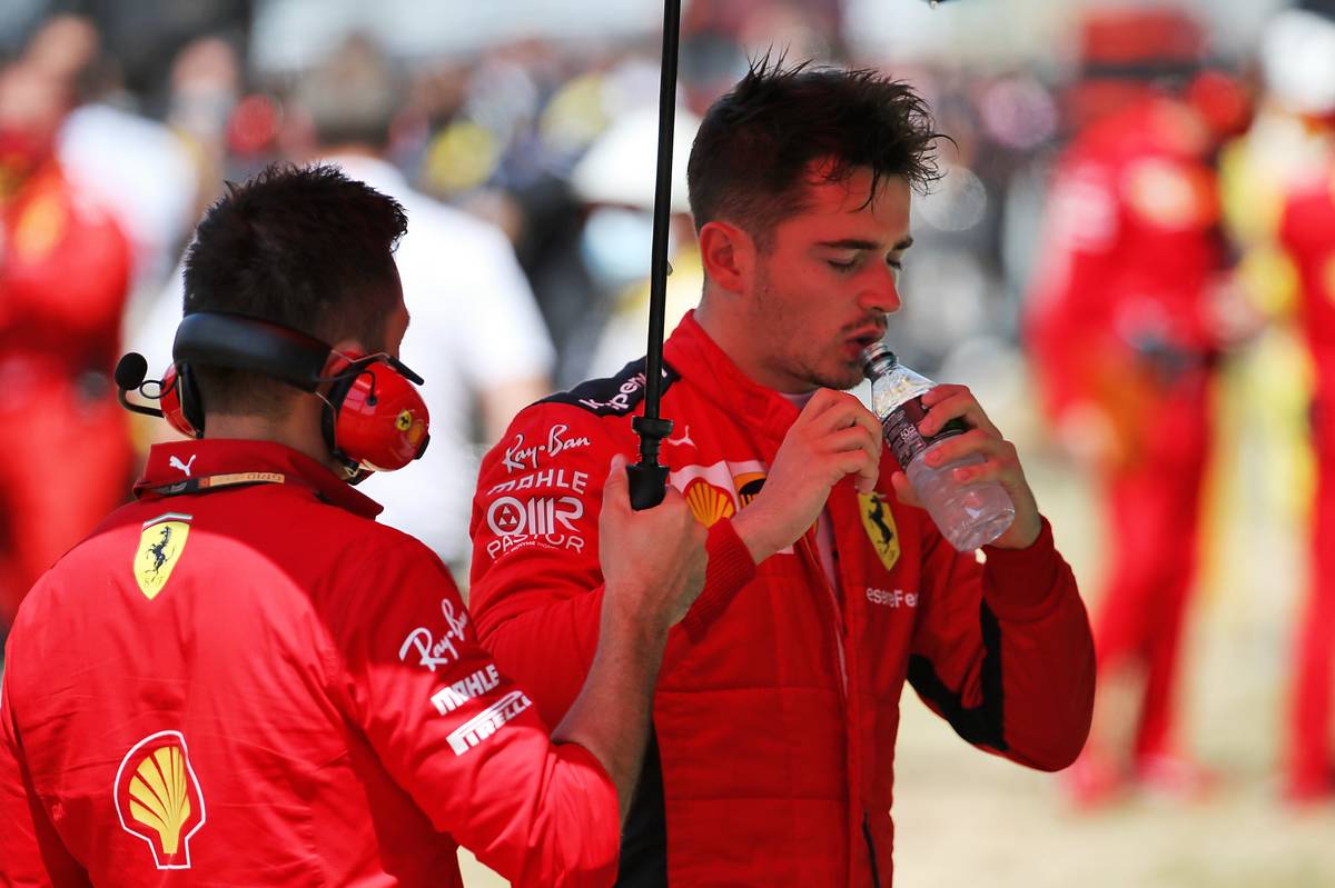 Charles Leclerc (MON) Ferrari on the grid.