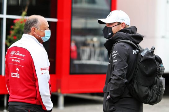 (L to R): Frederic Vasseur (FRA) Alfa Romeo Racing Team Principal with Valtteri Bottas (FIN) Mercedes AMG F1.
29.08.2020. Formula 1 World Championship, Rd 7, Belgian Grand Prix, Spa Francorchamps, Belgium, Qualifying Day.
- www.xpbimages.com, EMail: requests@xpbimages.com © Copyright: Moy / XPB Images