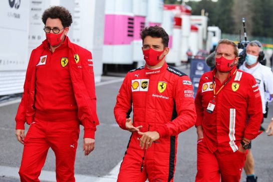 (L to R): Mattia Binotto (ITA) Ferrari Team Principal with Charles Leclerc (MON) Ferrari.
29.08.2020. Formula 1 World Championship, Rd 7, Belgian Grand Prix, Spa Francorchamps, Belgium, Qualifying Day.
- www.xpbimages.com, EMail: requests@xpbimages.com © Copyright: Moy / XPB Images