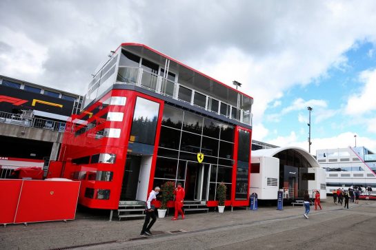 Paddock atmosphere - Ferrari motorhome.
29.08.2020. Formula 1 World Championship, Rd 7, Belgian Grand Prix, Spa Francorchamps, Belgium, Qualifying Day.
- www.xpbimages.com, EMail: requests@xpbimages.com © Copyright: Moy / XPB Images