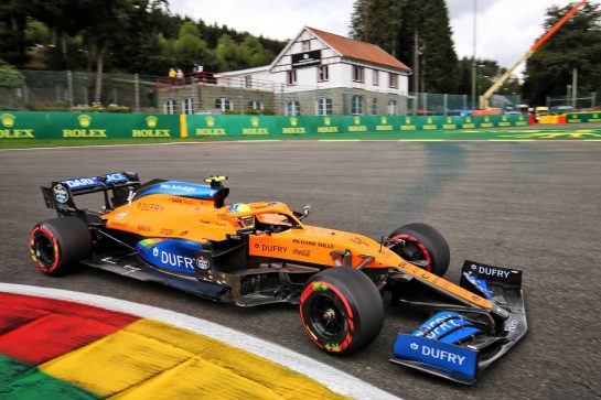 Lando Norris (GBR) McLaren MCL35.
29.08.2020. Formula 1 World Championship, Rd 7, Belgian Grand Prix, Spa Francorchamps, Belgium, Qualifying Day.
- www.xpbimages.com, EMail: requests@xpbimages.com - copy of publication required for printed pictures. Every used picture is fee-liable. © Copyright: Charniaux / XPB Images