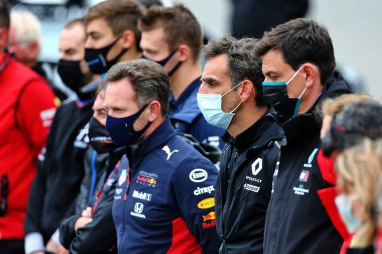 Cyril Abiteboul (FRA) Renault Sport F1 Managing Director - a minute's silence for Anthoine Hubert is observed before the F2 race.
29.08.2020. Formula 1 World Championship, Rd 7, Belgian Grand Prix, Spa Francorchamps, Belgium, Qualifying Day.
- www.xpbimages.com, EMail: requests@xpbimages.com © Copyright: Moy / XPB Images