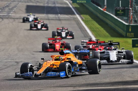 Lando Norris (GBR) McLaren MCL35.
30.08.2020. Formula 1 World Championship, Rd 7, Belgian Grand Prix, Spa Francorchamps, Belgium, Race Day.
- www.xpbimages.com, EMail: requests@xpbimages.com - copy of publication required for printed pictures. Every used picture is fee-liable. © Copyright: Charniaux / XPB Images