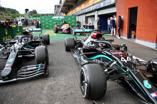 Race winner Lewis Hamilton (GBR) Mercedes AMG F1 W11 and Valtteri Bottas (FIN) Mercedes AMG F1 W11 in parc ferme.
30.08.2020. Formula 1 World Championship, Rd 7, Belgian Grand Prix, Spa Francorchamps, Belgium, Race Day.
- www.xpbimages.com, EMail: requests@xpbimages.com © Copyright: Batchelor / XPB Images