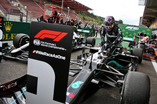 Race winner Lewis Hamilton (GBR) Mercedes AMG F1 W11 in parc ferme.
30.08.2020. Formula 1 World Championship, Rd 7, Belgian Grand Prix, Spa Francorchamps, Belgium, Race Day.
- www.xpbimages.com, EMail: requests@xpbimages.com © Copyright: Batchelor / XPB Images