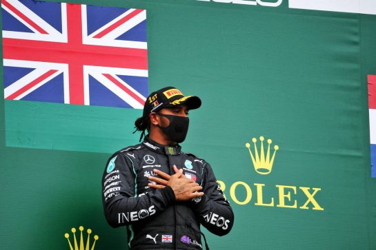 Race winner Lewis Hamilton (GBR) Mercedes AMG F1 celebrates on the podium.
30.08.2020. Formula 1 World Championship, Rd 7, Belgian Grand Prix, Spa Francorchamps, Belgium, Race Day.
- www.xpbimages.com, EMail: requests@xpbimages.com © Copyright: Batchelor / XPB Images