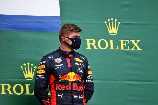 Max Verstappen (NLD) Red Bull Racing celebrates his third position on the podium.
30.08.2020. Formula 1 World Championship, Rd 7, Belgian Grand Prix, Spa Francorchamps, Belgium, Race Day.
- www.xpbimages.com, EMail: requests@xpbimages.com © Copyright: Batchelor / XPB Images