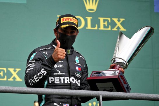 Race winner Lewis Hamilton (GBR) Mercedes AMG F1 celebrates on the podium.
30.08.2020. Formula 1 World Championship, Rd 7, Belgian Grand Prix, Spa Francorchamps, Belgium, Race Day.
- www.xpbimages.com, EMail: requests@xpbimages.com © Copyright: Batchelor / XPB Images