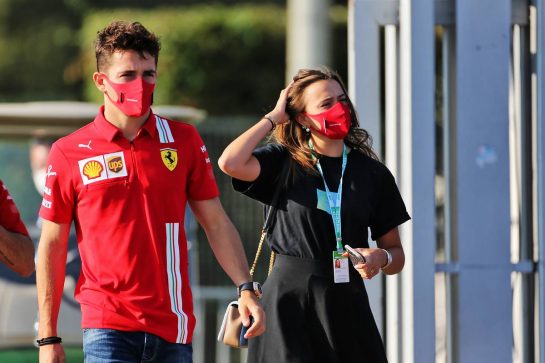 Charles Leclerc (MON) Ferrari with his girlfriend Charlotte Sine (MON).
04.09.2020. Formula 1 World Championship, Rd 8, Italian Grand Prix, Monza, Italy, Practice Day.
- www.xpbimages.com, EMail: requests@xpbimages.com - copy of publication required for printed pictures. Every used picture is fee-liable. © Copyright: Charniaux / XPB Images