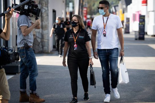 Claire Williams (GBR) Williams Racing Deputy Team Principal with her husband Marc Harris (GBR).
04.09.2020. Formula 1 World Championship, Rd 8, Italian Grand Prix, Monza, Italy, Practice Day.
- www.xpbimages.com, EMail: requests@xpbimages.com © Copyright: Bearne / XPB Images