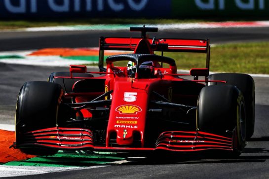 Sebastian Vettel (GER) Ferrari SF1000.
04.09.2020. Formula 1 World Championship, Rd 8, Italian Grand Prix, Monza, Italy, Practice Day.
- www.xpbimages.com, EMail: requests@xpbimages.com - copy of publication required for printed pictures. Every used picture is fee-liable. © Copyright: Charniaux / XPB Images