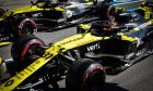 Daniel Ricciardo (AUS) Renault F1 Team RS20 and Esteban Ocon (FRA) Renault F1 Team RS20 leave the pits.