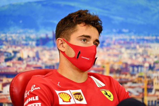 Charles Leclerc (MON) Ferrari in the FIA Press Conference.
10.09.2020. Formula 1 World Championship, Rd 9, Tuscan Grand Prix, Mugello, Italy, Preparation Day.
- www.xpbimages.com, EMail: requests@xpbimages.com © Copyright: FIA Pool Image for Editorial Use Only