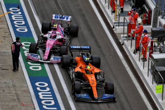 Lando Norris (GBR) McLaren MCL35 and Lance Stroll (CDN) Racing Point F1 Team RP20 in the pits.
26.09.2020. Formula 1 World Championship, Rd 10, Russian Grand Prix, Sochi Autodrom, Sochi, Russia, Qualifying Day.
- www.xpbimages.com, EMail: requests@xpbimages.com © Copyright: Moy / XPB Images