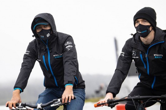 George Russell (GBR) Williams Racing rides the circuit with the team.
08.10.2020. Formula 1 World Championship, Rd 11, Eifel Grand Prix, Nurbugring, Germany, Preparation Day.
- www.xpbimages.com, EMail: requests@xpbimages.com © Copyright: Bearne / XPB Images