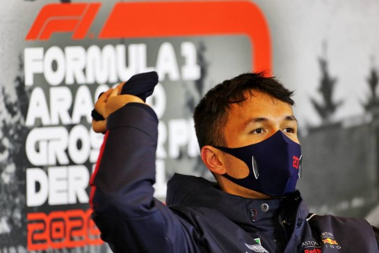 Alexander Albon (THA) Red Bull Racing in the FIA Press Conference.
08.10.2020. Formula 1 World Championship, Rd 11, Eifel Grand Prix, Nurbugring, Germany, Preparation Day.
- www.xpbimages.com, EMail: requests@xpbimages.com © Copyright: Charniaux / XPB Images