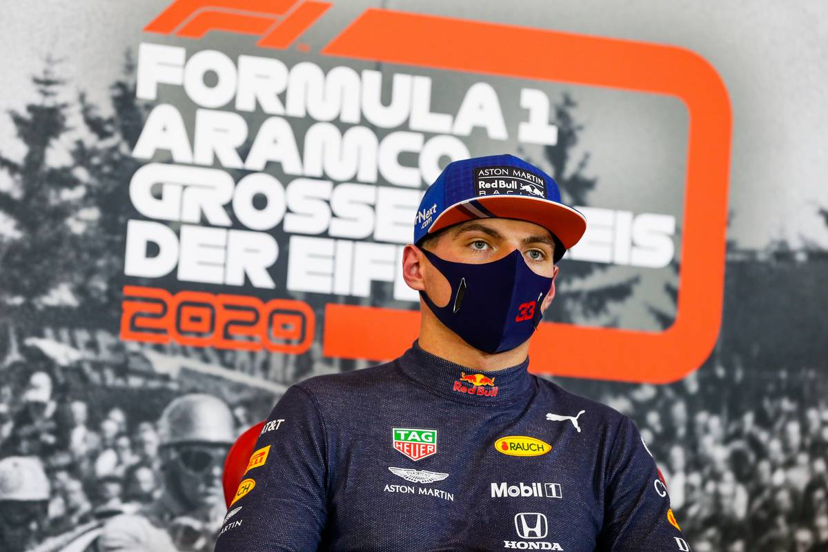 Max Verstappen (NLD) Red Bull Racing in the post qualifying FIA Press Conference.