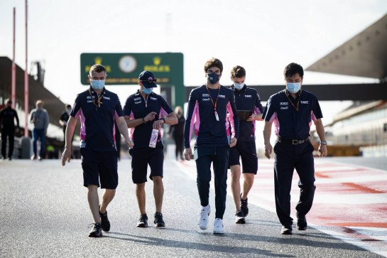 Lance Stroll (CDN) Racing Point F1 Team walks the circuit with the team.
22.10.2020. Formula 1 World Championship, Rd 12, Portuguese Grand Prix, Portimao, Portugal, Preparation Day.
- www.xpbimages.com, EMail: requests@xpbimages.com © Copyright: Bearne / XPB Images