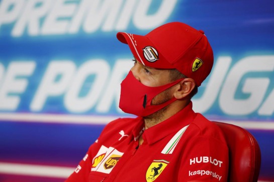 Sebastian Vettel (GER) Ferrari in the FIA Press Conference.
22.10.2020. Formula 1 World Championship, Rd 12, Portuguese Grand Prix, Portimao, Portugal, Preparation Day.
- www.xpbimages.com, EMail: requests@xpbimages.com © Copyright: FIA Pool Image for Editorial Use Only