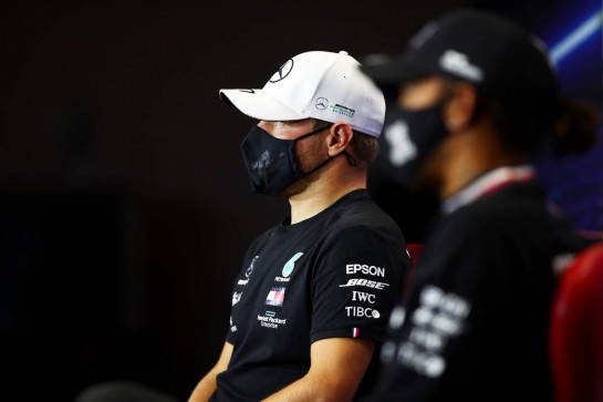 Valtteri Bottas (FIN) Mercedes AMG F1 in the FIA Press Conference.
22.10.2020. Formula 1 World Championship, Rd 12, Portuguese Grand Prix, Portimao, Portugal, Preparation Day.
- www.xpbimages.com, EMail: requests@xpbimages.com © Copyright: FIA Pool Image for Editorial Use Only