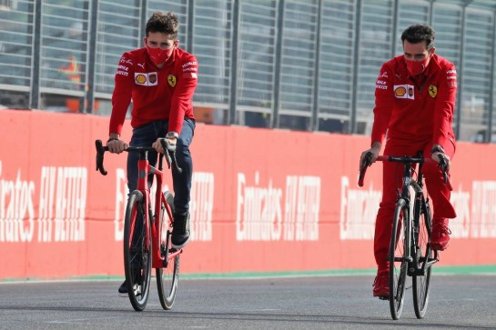 Charles Leclerc (MON) Ferrari rides the circuit with the team.
30.10.2020. Formula 1 World Championship, Rd 13, Emilia Romagna Grand Prix, Imola, Italy, Practice Day.
- www.xpbimages.com, EMail: requests@xpbimages.com © Copyright: Batchelor / XPB Images