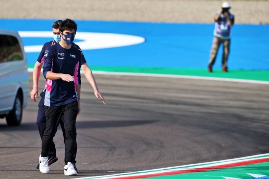 Lance Stroll (CDN) Racing Point F1 Team walks the circuit with the team.
30.10.2020. Formula 1 World Championship, Rd 13, Emilia Romagna Grand Prix, Imola, Italy, Practice Day.
- www.xpbimages.com, EMail: requests@xpbimages.com © Copyright: Batchelor / XPB Images