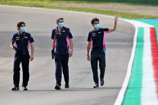 Sergio Perez (MEX) Racing Point F1 Team walks the circuit with the team.
30.10.2020. Formula 1 World Championship, Rd 13, Emilia Romagna Grand Prix, Imola, Italy, Practice Day.
- www.xpbimages.com, EMail: requests@xpbimages.com © Copyright: Batchelor / XPB Images