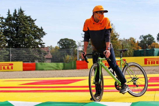 Lando Norris (GBR) McLaren rides the circuit.
30.10.2020. Formula 1 World Championship, Rd 13, Emilia Romagna Grand Prix, Imola, Italy, Practice Day.
- www.xpbimages.com, EMail: requests@xpbimages.com © Copyright: Batchelor / XPB Images