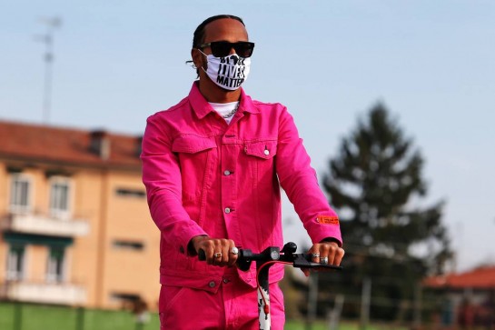 Lewis Hamilton (GBR) Mercedes AMG F1 rides the circuit.
30.10.2020. Formula 1 World Championship, Rd 13, Emilia Romagna Grand Prix, Imola, Italy, Practice Day.
- www.xpbimages.com, EMail: requests@xpbimages.com © Copyright: Moy / XPB Images