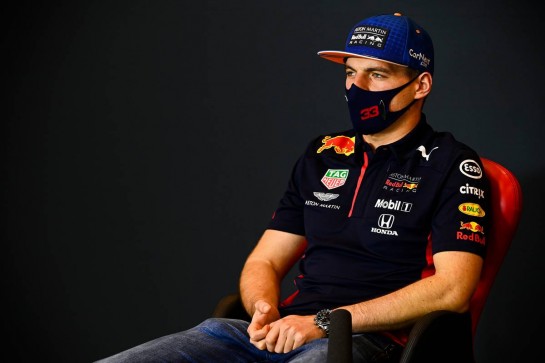 Max Verstappen (NLD) Red Bull Racing in the FIA Press Conference.
30.10.2020. Formula 1 World Championship, Rd 13, Emilia Romagna Grand Prix, Imola, Italy, Practice Day.
- www.xpbimages.com, EMail: requests@xpbimages.com © Copyright: FIA Pool Image for Editorial Use Only