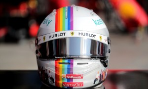 Vettel sports special 'Together as One' rainbow lid in Turkey