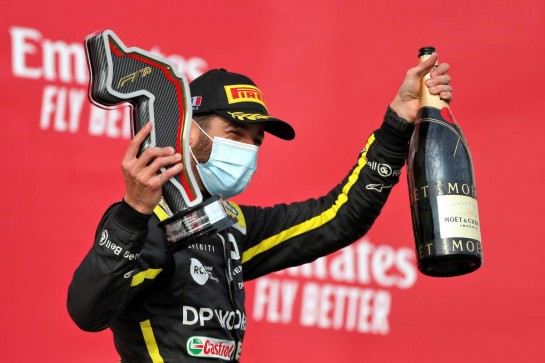 Daniel Ricciardo (AUS) Renault F1 Team celebrates his third position on the podium.
01.11.2020. Formula 1 World Championship, Rd 13, Emilia Romagna Grand Prix, Imola, Italy, Race Day.
- www.xpbimages.com, EMail: requests@xpbimages.com © Copyright: Moy / XPB Images