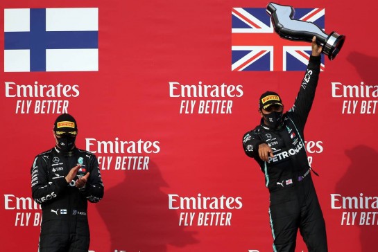Valtteri Bottas (FIN), Mercedes AMG F1 and Lewis Hamilton (GBR), Mercedes AMG F1
01.11.2020. Formula 1 World Championship, Rd 13, Emilia Romagna Grand Prix, Imola, Italy, Race Day.
- www.xpbimages.com, EMail: requests@xpbimages.com © Copyright: Charniaux / XPB Images