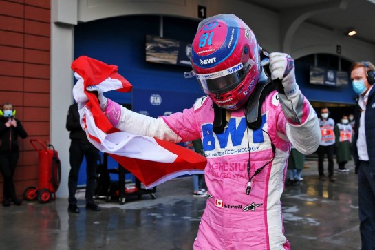 Lance Stroll (CDN) Racing Point F1 Team celebrates his pole position in qualifying parc ferme.
14.11.2020. Formula 1 World Championship, Rd 14, Turkish Grand Prix, Istanbul, Turkey, Qualifying Day.
- www.xpbimages.com, EMail: requests@xpbimages.com © Copyright: Batchelor / XPB Images