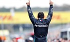 Race winner Lewis Hamilton (GBR) Mercedes AMG F1 celebrates winning his seventh World Championship in parc ferme.