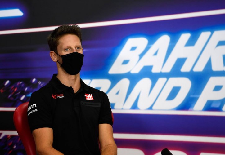 Romain Grosjean (FRA) Haas F1 Team in the FIA Press Conference. 26.11.2020. Formula 1 World Championship, Rd 15, Bahrain Grand Prix
