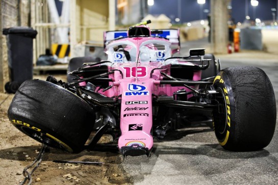 The damaged Racing Point F1 Team RP20 of Lance Stroll (CDN) Racing Point F1 Team, who crashed out of the race.
29.11.2020. Formula 1 World Championship, Rd 15, Bahrain Grand Prix, Sakhir, Bahrain, Race Day.
- www.xpbimages.com, EMail: requests@xpbimages.com © Copyright: Batchelor / XPB Images