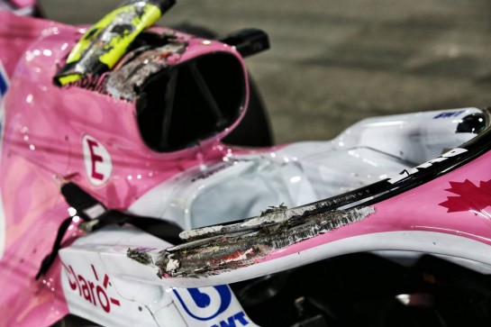 The damaged Racing Point F1 Team RP20 of Lance Stroll (CDN) Racing Point F1 Team, who crashed out of the race.
29.11.2020. Formula 1 World Championship, Rd 15, Bahrain Grand Prix, Sakhir, Bahrain, Race Day.
- www.xpbimages.com, EMail: requests@xpbimages.com © Copyright: Batchelor / XPB Images