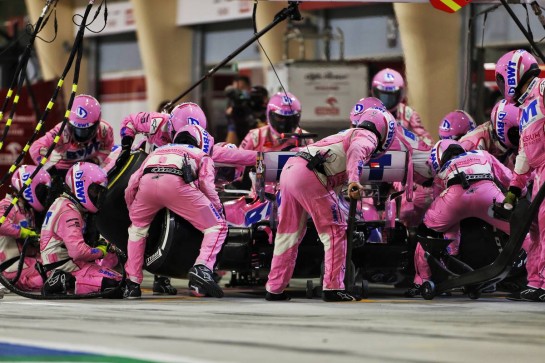 Sergio Perez (MEX) Racing Point F1 Team RP19 makes a pit stop.
29.11.2020. Formula 1 World Championship, Rd 15, Bahrain Grand Prix, Sakhir, Bahrain, Race Day.
- www.xpbimages.com, EMail: requests@xpbimages.com © Copyright: Charniaux / XPB Images