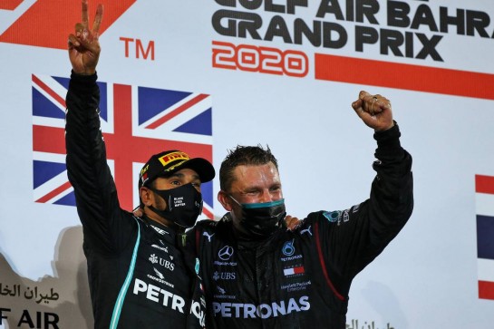 Race winner Lewis Hamilton (GBR) Mercedes AMG F1 celebrates on the podium.
29.11.2020. Formula 1 World Championship, Rd 15, Bahrain Grand Prix, Sakhir, Bahrain, Race Day.
- www.xpbimages.com, EMail: requests@xpbimages.com © Copyright: Moy / XPB Images