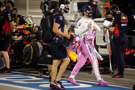 Sergio Perez (MEX) Racing Point F1 Team in the pits while the race is stopped.
29.11.2020. Formula 1 World Championship, Rd 15, Bahrain Grand Prix, Sakhir, Bahrain, Race Day.
- www.xpbimages.com, EMail: requests@xpbimages.com © Copyright: Bearne / XPB Images